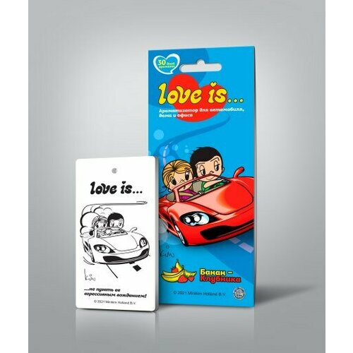 Освежитель (ароматизатор) подвесной картон LOVE IS Банан-Клубника