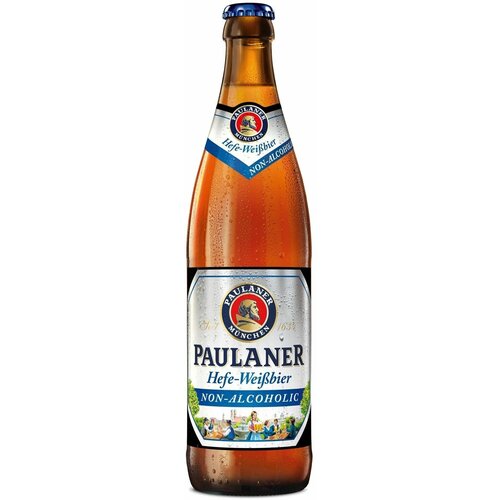 Пиво безалкогольное Paulaner (Пауланер) Hefe-Weissbier 0,5 л х 20 бутылок, стекло
