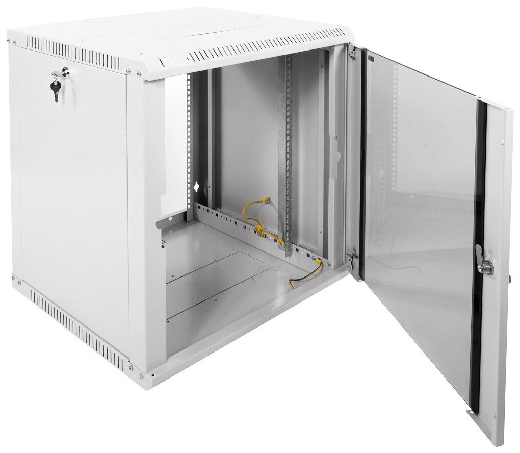 Шкаф настенный ЦМО (ШРН-Э-12.500) 12U 600x520мм пер.дв.стекл несъемные бок.пан. серый - фото №4