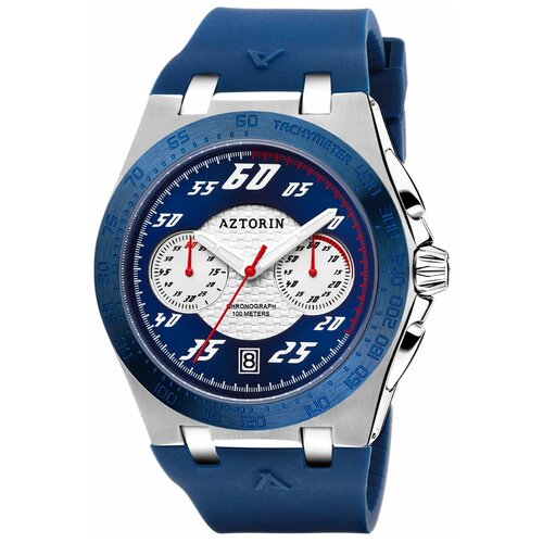 Наручные часы Aztorin Спорт, серебряный, синий наручные часы aztorin спорт коричневый серебряный