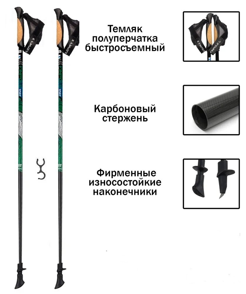 Карбоновые скандинавские палки Finpole Spirit 100% Carbon (110 см)