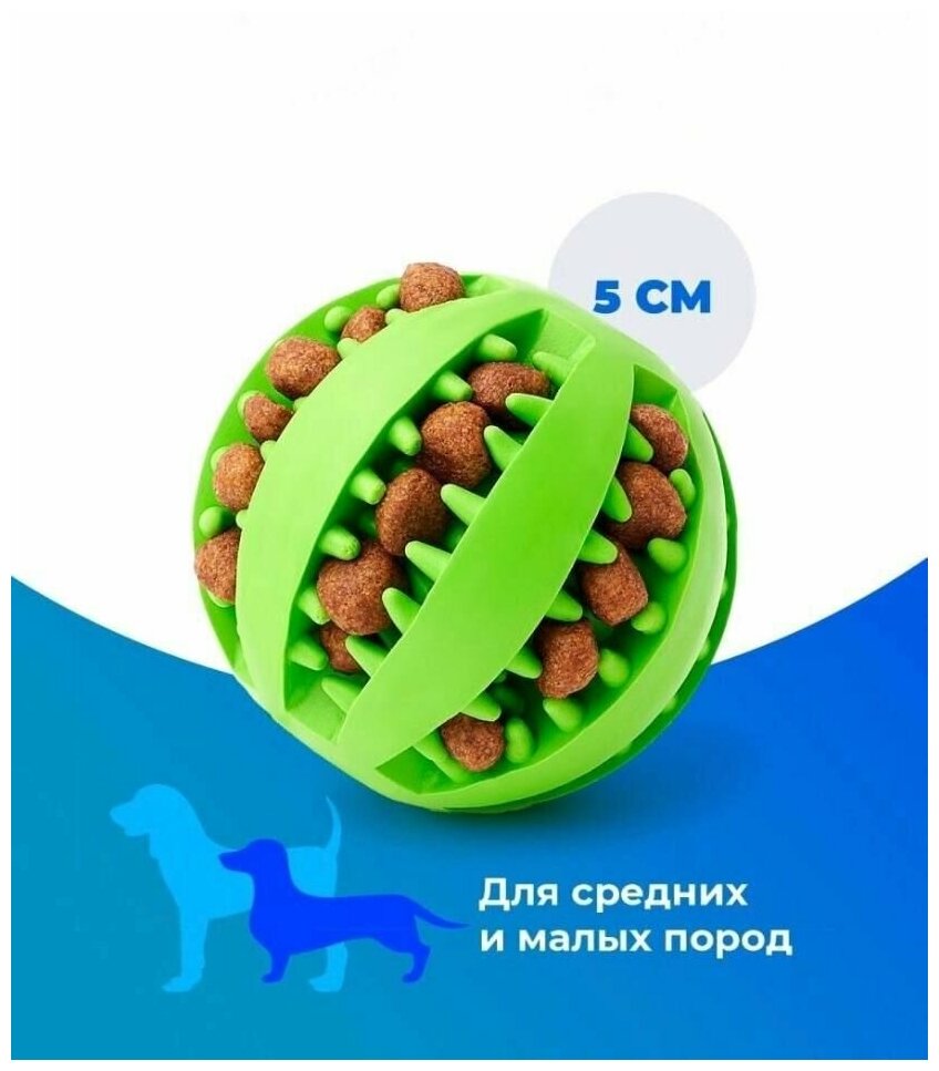 Мяч - грызунок для собак / животных зеленый - фотография № 15