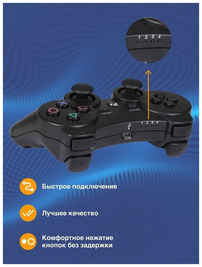 Джойстик игровой геймпад контроллер беспроводной для приставки консоли PS3