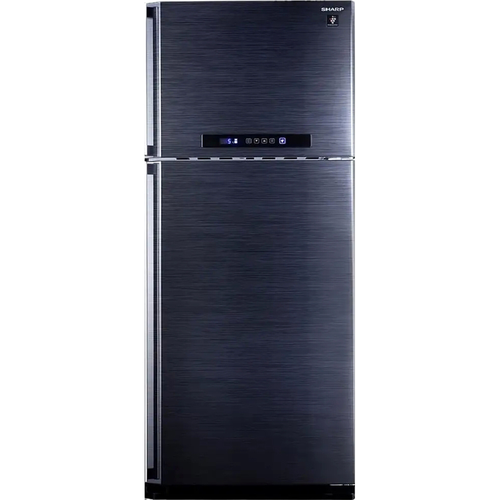 Холодильник Sharp/ 167.2x70x72, объем камер 329+108, No Frost, морозильная камера сверху, черный
