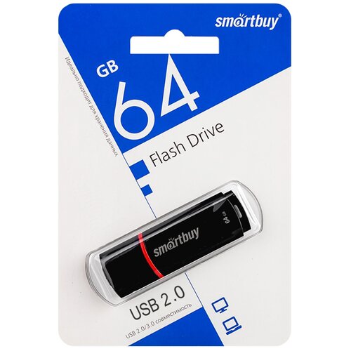 USB накопитель 64 GB Smart Buy Crown Series Black флеш накопитель smartbuy 128gb crown blue