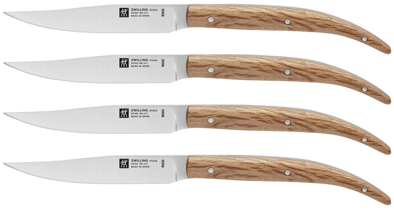 Набор стейковых ножей 4 пр. ZWILLING, с рукояткой из дуба