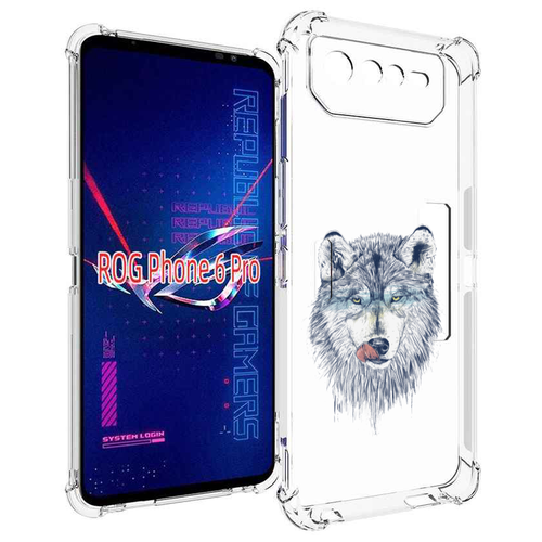 Чехол MyPads голодгый волк для Asus ROG Phone 6 Pro задняя-панель-накладка-бампер