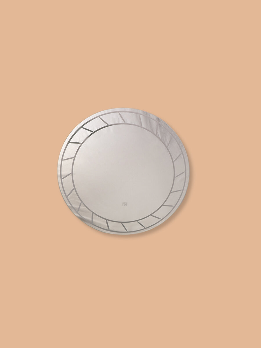 Зеркало настенное круглое с подсветкой для макияжа KONONO для ванной 60x60 см - фотография № 8