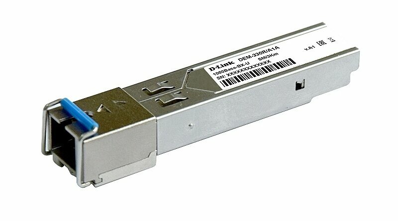 330R/3KM/A1A WDM SFP-трансивер с 1 портом 1000Base-BX-U (Tx:1310 нм, Rx:1550 нм) для одномодового оптического кабеля (до 3 км) (20) (455520)