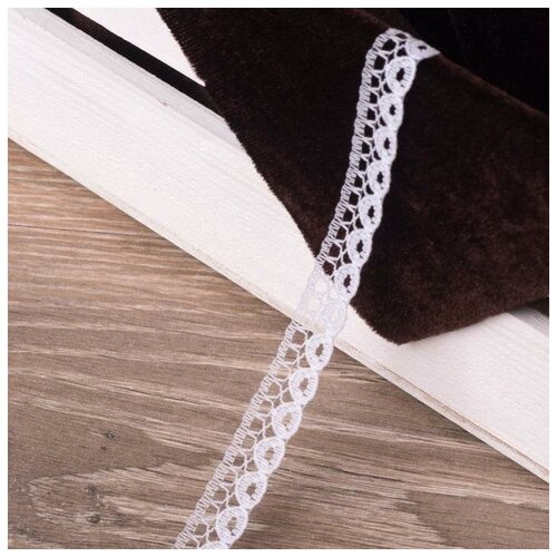 Кружево капроновое, 10 мм × 10 ± 1 м, цвет кипенно-белый