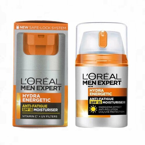 Крем для лица LOreal Paris Men Expert Hydra Energetic против следов усталости витамином С и УФ-защитой SPF 15 50 мл ( из Финляндии)