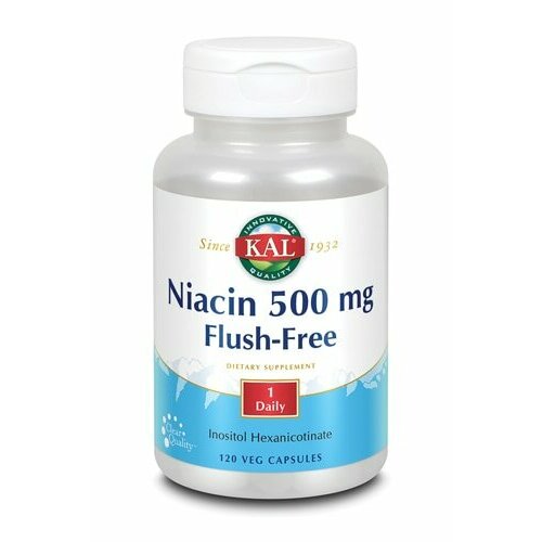 KAL Niacin Flush Free (Ниацин B-3 без покраснений) 500 мг 120 капсул