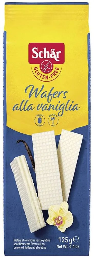 Вафли "Wafers alla vaniglia" 125 г со вкусом ванили Dr. Schar, 1 шт