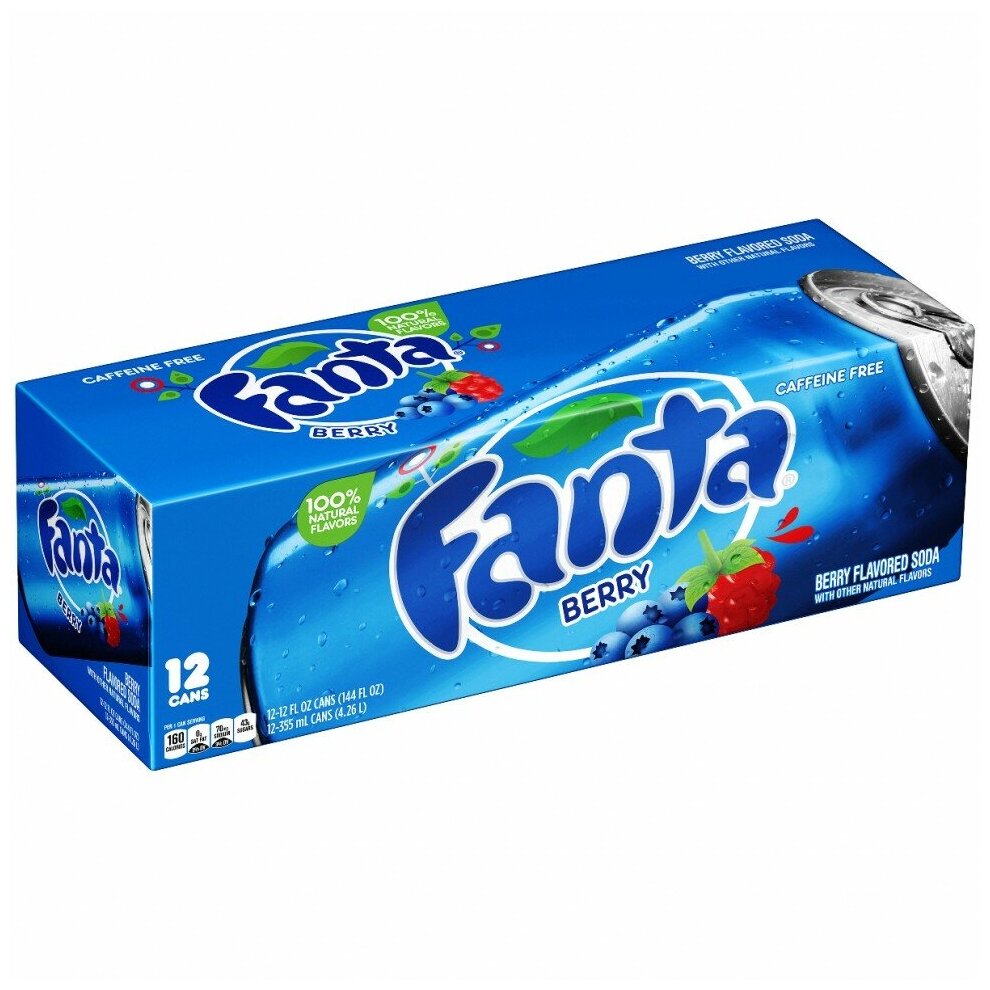 Газированный напиток Fanta Berry, США, 0.355 л, 12 шт. - фотография № 7
