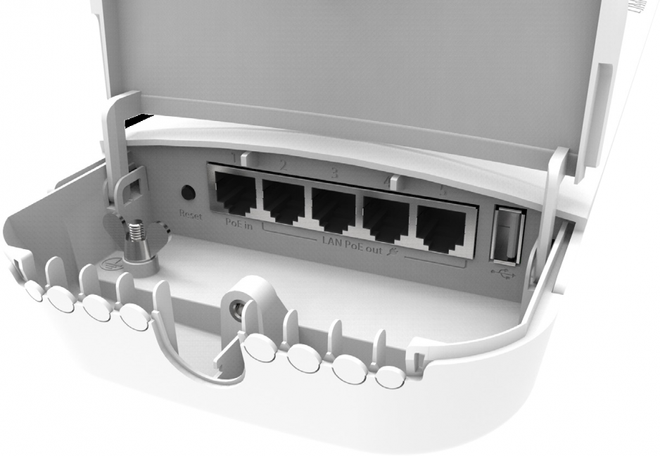 Точка доступа MikroTik OmniTIK 5 802.11aс 5 ГГц 4xLAN USB белый - фото №3