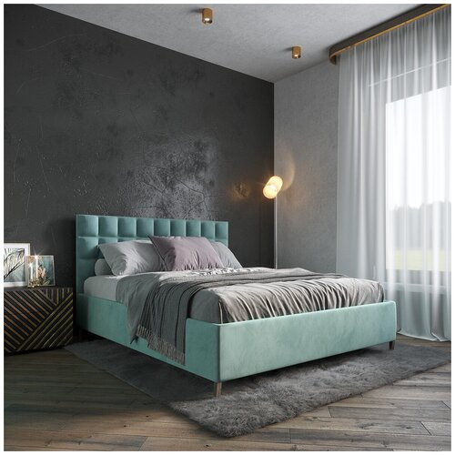 Кровать InRoom Мягкая кровать с подъемным механизмом ИнРум Prime мятный велюр, 120х200, без ножек