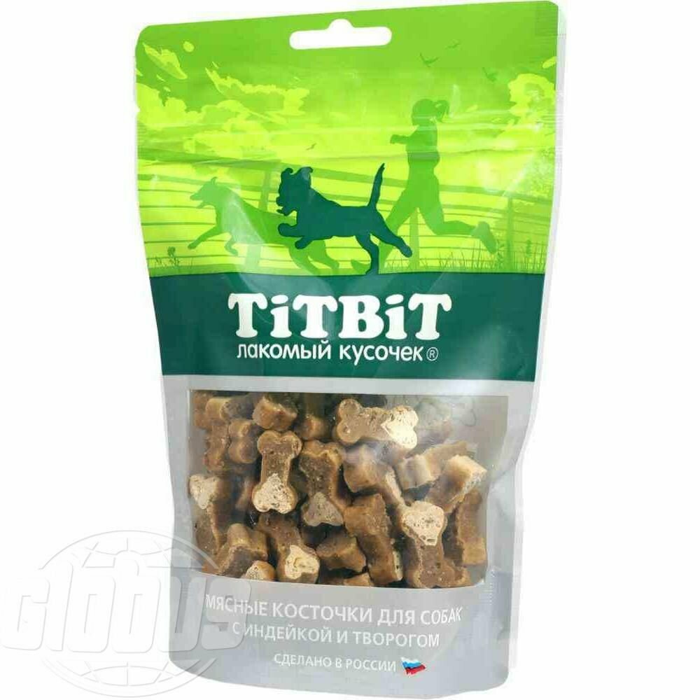 Лакомство для собак Titbit Мясные косточки с индейкой и творогом, 145 г