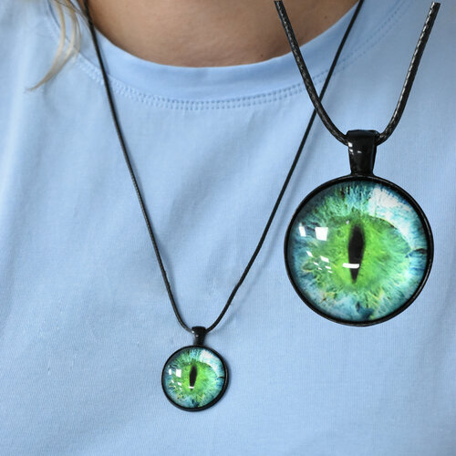 фото Подвеска - украшение на шею, цепочка с кулоном глаз, женская бижутерия