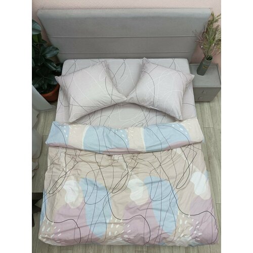 голубой, бежевый