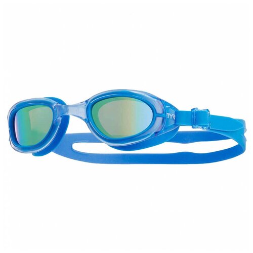 Очки для плавания подростковые TYR Special Ops 2.0 Polarized Jr LGSPJR-757, зеркальные линзы, синяя оправа