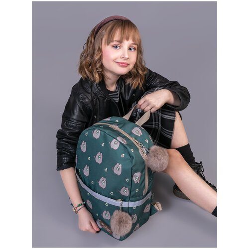 фото Рюкзак pusheen pujb-ut10-515 мягкий, с помпонами, с светоотражающими элементами, женский. 38,5 х 29 х 15 см