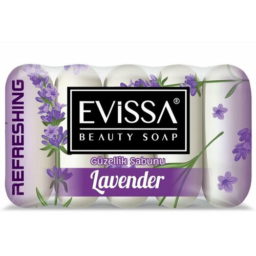 Мыло Evissa, Лаванда, 5 шт, 55 г твердое туалетное мыло лаванда и липовый цвет lavender