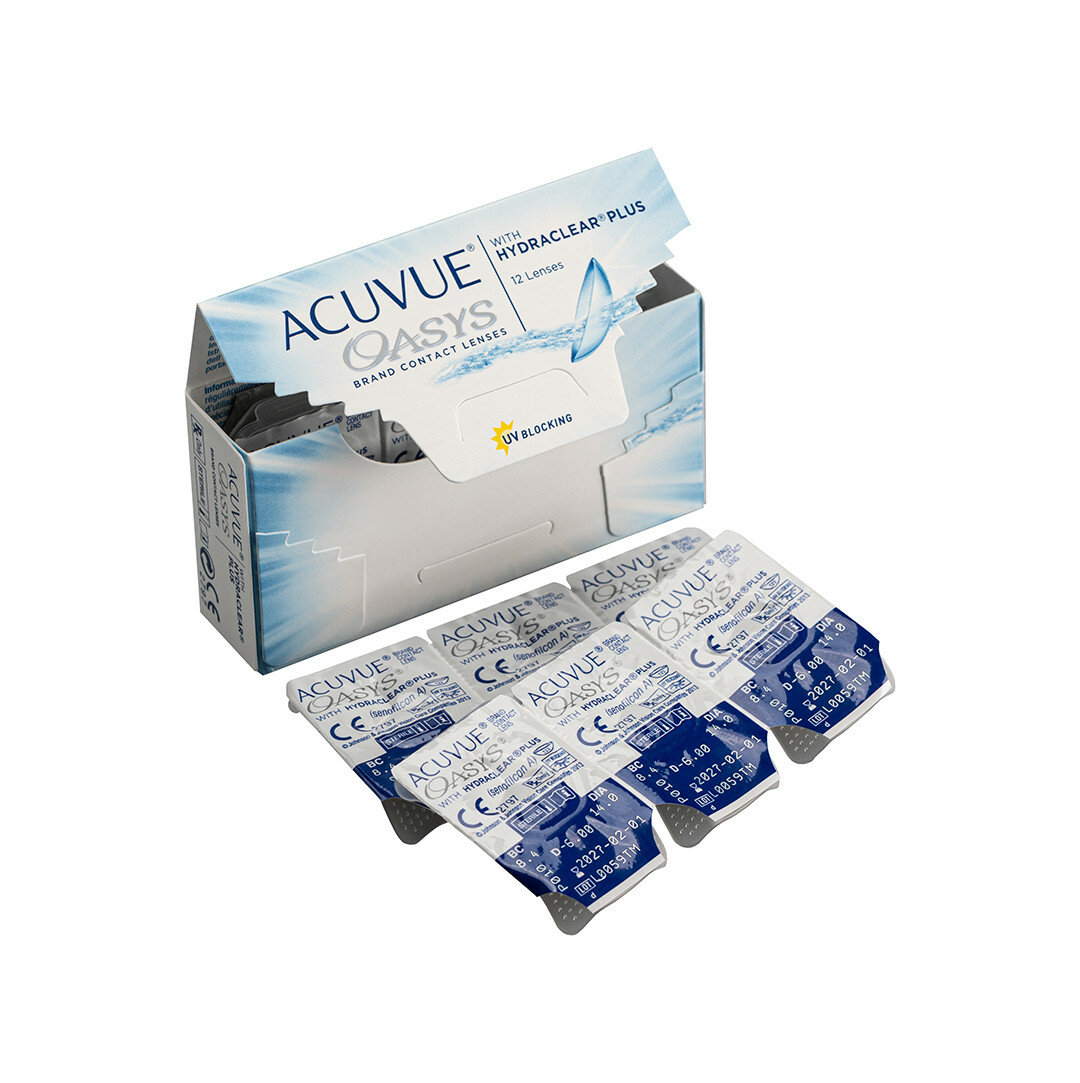 Контактные линзы ACUVUE OASYS with Hydraclear Plus (12 линз) -9.50 R 8.4, двухнедельные, прозрачные - фотография № 7