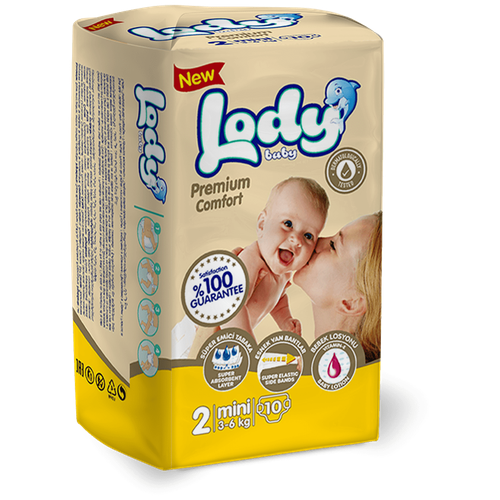 Подгузники LODY BABY 2 Mini (10шт. 3-6 кг) вл.20