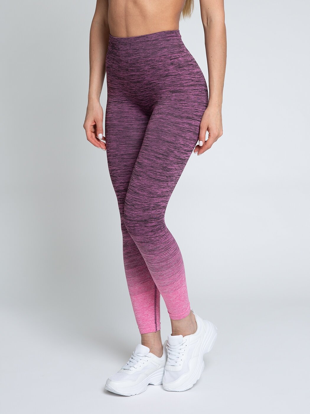 Спортивные женские лосины (леггинсы), тайтсы для фитнеса, Lunarable, размер 46(L), розовый, фиолетовый 