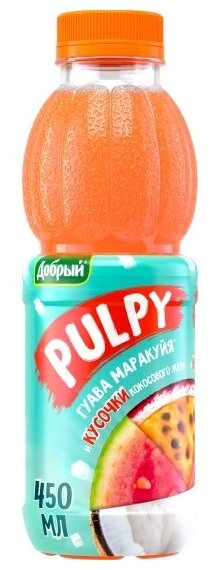 Напиток Добрый Pulpy Bits кокос 0,45л 12шт/уп - фотография № 3