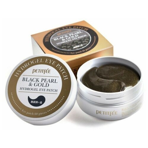 Petitfee Black Pearl & Gold Hydrogel Eye Patch Гидрогелевые патчи с пудрой черного жемчуга, 60 шт.