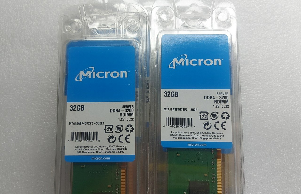 Модуль оперативной памяти MICRON 32GB PC4-3200AA REG 1Rx4 (MODEL: MTA18ASF4G72PZ-3G2), New Box [alt466]