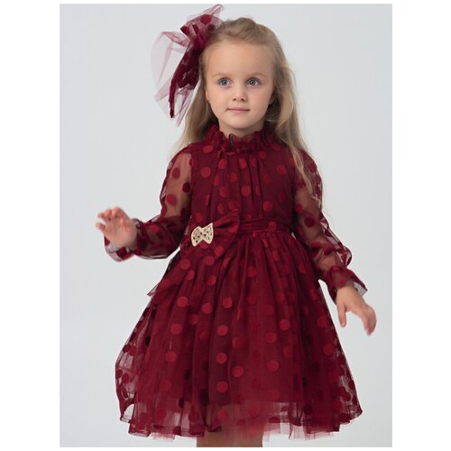 Платье для девочек бордовый, артикул PMB 2063, размер 128