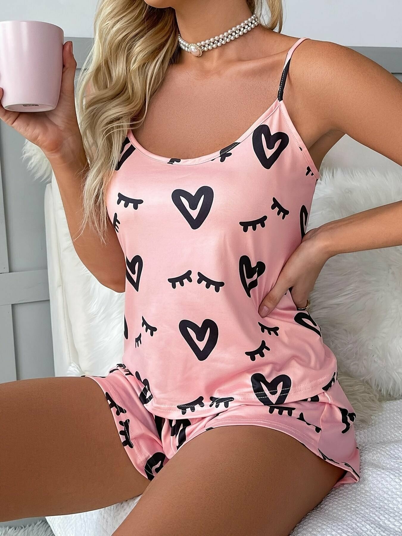 Пижама VitoRicci, размер 46, розовый - фотография № 4