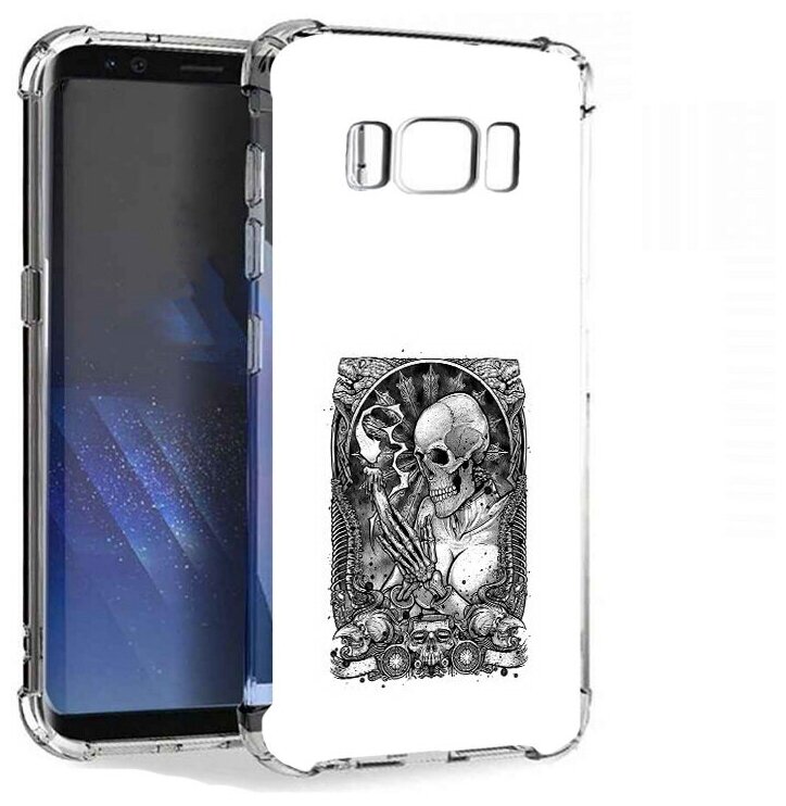 Чехол задняя-панель-накладка-бампер MyPads девушка скелет для Samsung Galaxy S8 Plus SM-G955 противоударный