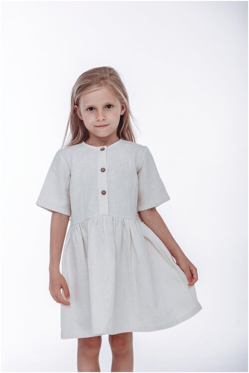 Школьное платье Kinfolk Clothes, размер 110, белый