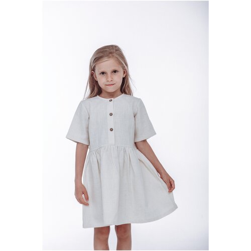 фото Летнее платье для девочки / детские платья / нарядное платье для девочки/ платье с короткими рукавами/ белое платье на лето/ детская одежда платья kinclo