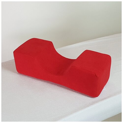 фото Подушка для лешмейкера под голову с выемкой, микровелюр, красная ru comfort