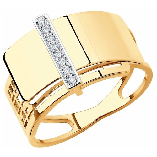 Кольцо SOKOLOV, красное золото, 585 проба, фианит, размер 16.5 кольцо бесконечность с 8 фианитами из красного золота