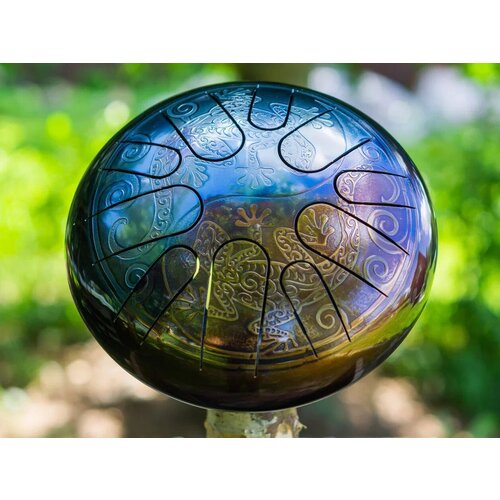 Глюкофон перенастраиваемый с чехлом Ящерицы диаметр 24 см ShinySteelDrums / ханг / язычковый барабан