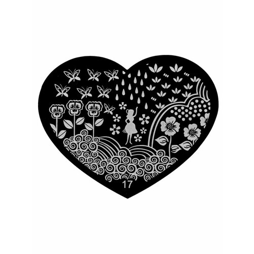 Трафарет для стемпинга Сердечко металлический (17), IRISK professional, П557-14