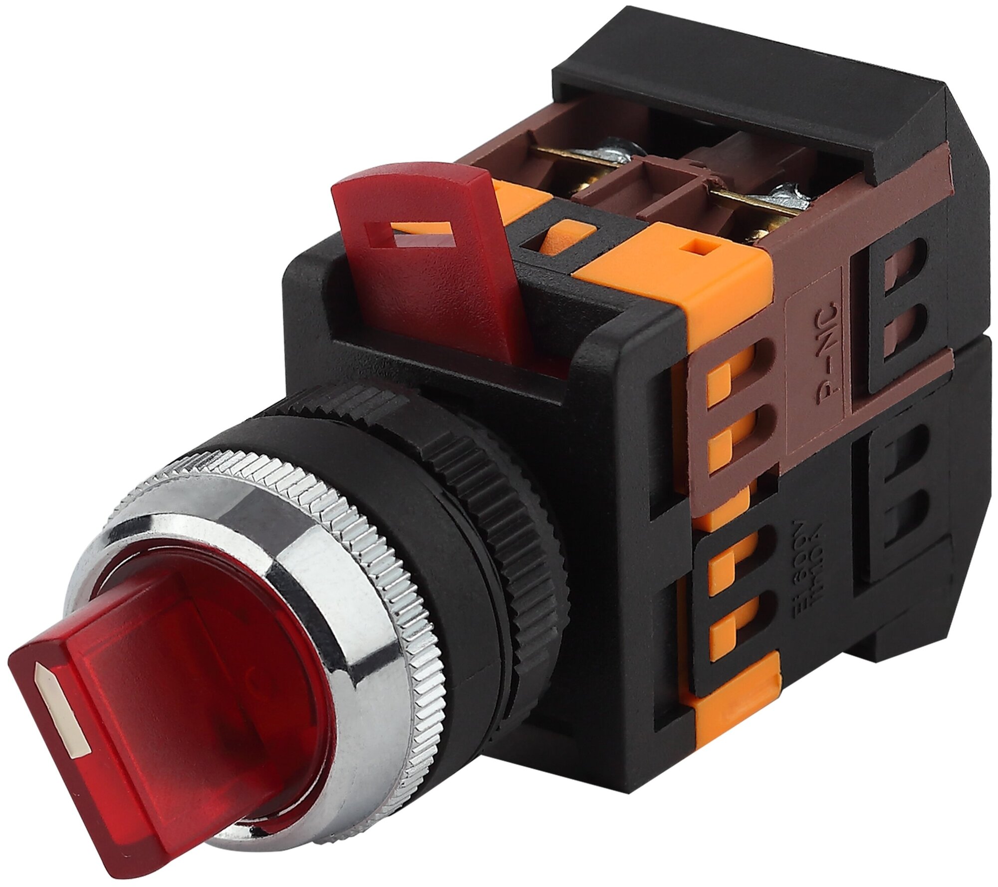 фото Переключатель ЭРА BSW10-ANC-2-K04E АNС-22-2 2 положения красный неон 240В I-0 1з+1р, 1шт