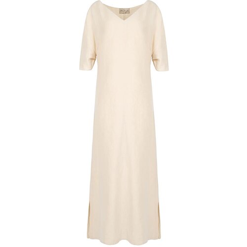 фото Платье cortana, повседневное, карманы, размер 38, бежевый