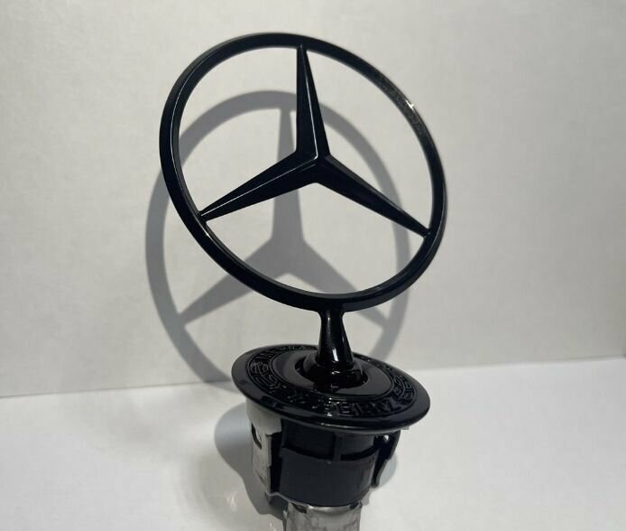 Эмблема на капот для Mercedes -Benz мерседес (прицел) цвет черный глянец