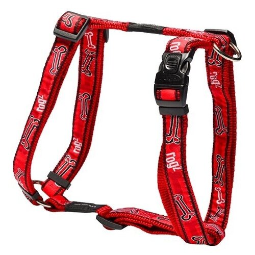 Шлейка Rogz Fancy dress (H-HARNESS) красные косточки L (45-75см), ширина 2 см 48046