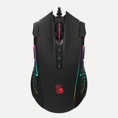 Изображение товара Мышь A4TECH Bloody J90s, игровая, оптическая, проводная, USB, черный [j90s black activated]