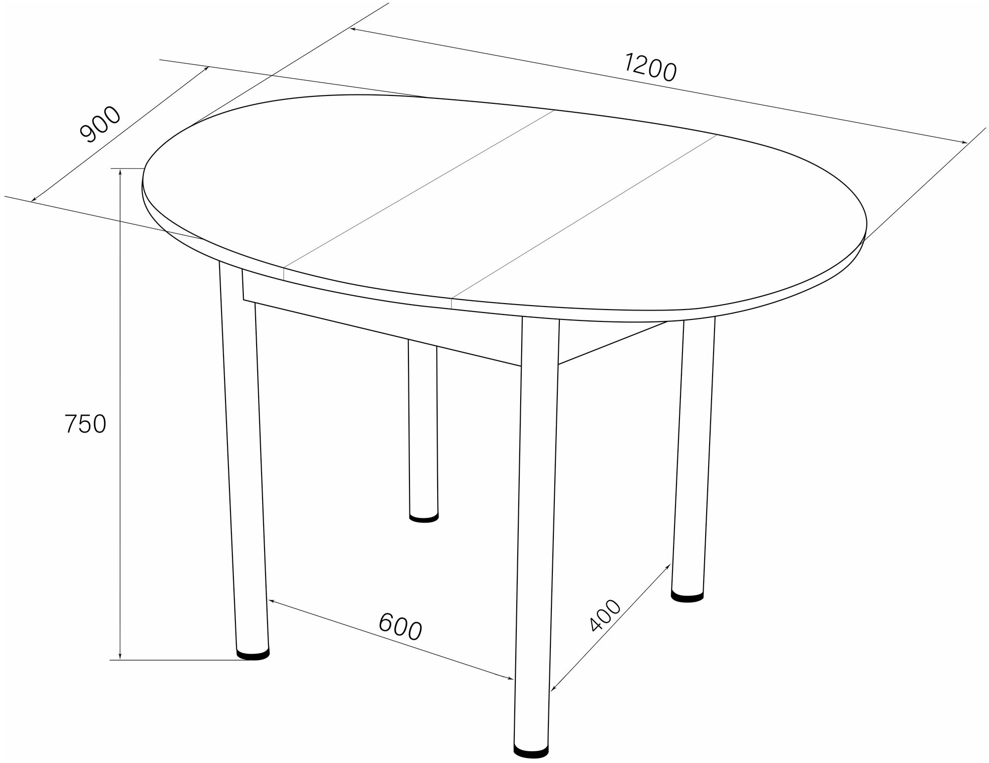 Стол кухонный круглый/раздвижной/стол обеденный раскладной/кухонный стол 90/120х90 массив - фотография № 3