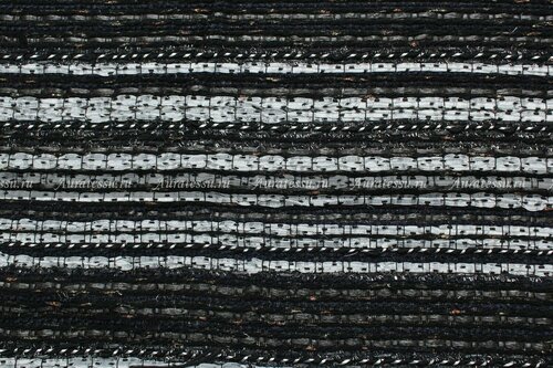 Ткань Chanel костюмно-плательная Чёрная с белыми и синими сетчатыми лентами, ш150см, 0,5 м