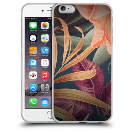 Дизайнерский силиконовый чехол для Iphone 6 Plus/6s Plus Тропические листья дизайнерский силиконовый чехол для iphone 6 plus 6s plus северное сияние