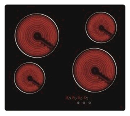 Варочная поверхность RODMANS BHE 6411 BL электрическая стеклокерамика чёрный / для любого типа посуды / сенсорное управление